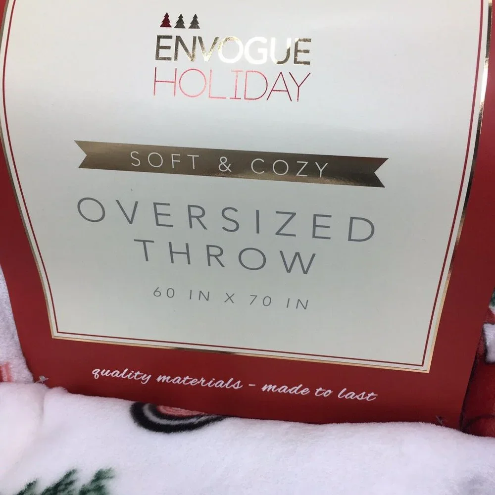 Envogue Red Truck Christmas Tree Throw Blanket Microfleece Oversized Holidays